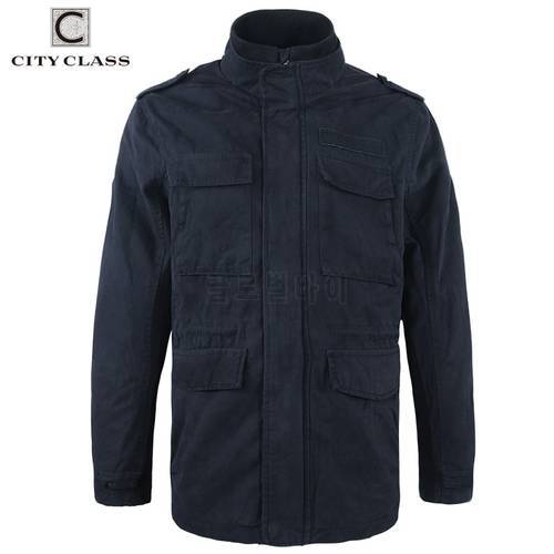 CITY CLASS Brand Mens 100% Washed Cotton Windbreakers Casual Loose Stand Collar Multi-colors Badges Men Jackets Coats Cool 3799