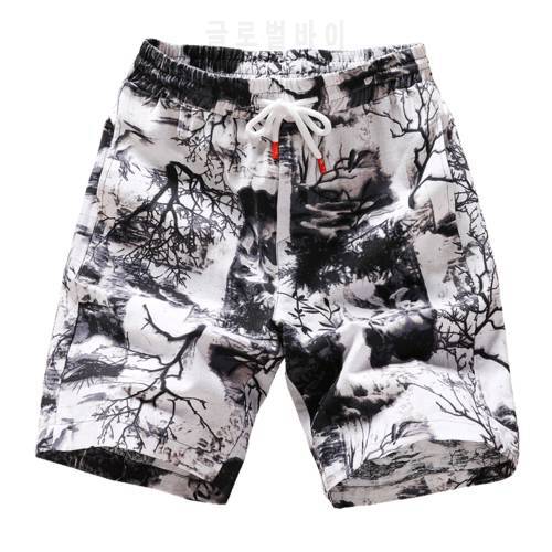 new fashion printed men cotton shorts men&39s casual shorts drawstring waist bermuda shorts S-4XL shipping ABZ262
