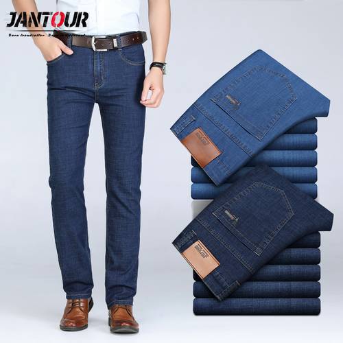 Spring Summer Thin jeans for mens pants classic denim jeans men Business Casual Loose Straight Trousers male Plus Size 40 42 44