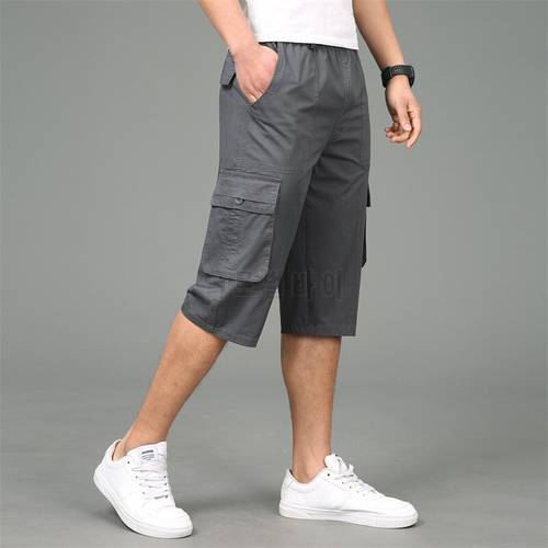 Pants Men 2020 Summer Mens Casual Jogger Straight Cotton Male Breathable Calf-length Short Big and Tall 6XL Oversize Camo Cargo