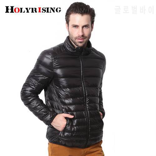 Holyrising Ultralight Men 90% White Duck Down Jackets Casual Winter men coat Outdoors Collar Winter Parka Coat S-4XL 18379-5