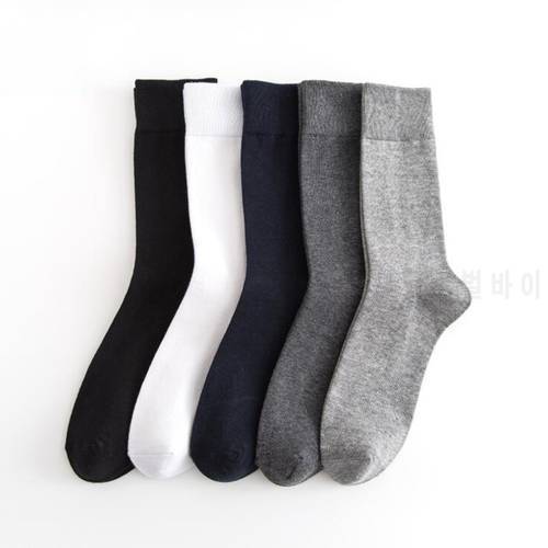 5pairs/lot 100% Cotton Men Socks High Quality Long Socks Leg Business Autumn Winter Breathable Socks Man Calcetines Meias