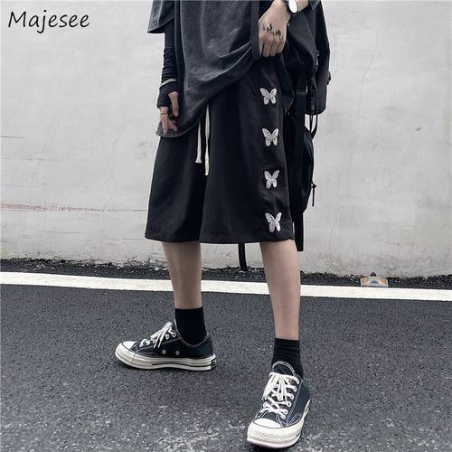 Shorts Men Butterfly Printed Casual Unisex Couples Chic Daily High Street Short Korean Tide Ins Summer Hip-hop Streetwear Retro