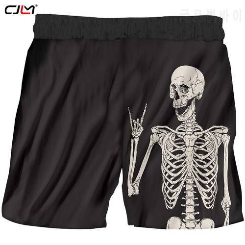 CJLM Fashion Mask Man Shorts 3D Skull Skeleton Funny Streetwear Mens Boardshorts Horror Halloween Oversized 5XL