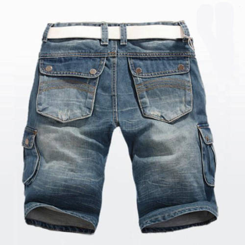 Summer Jeans Shorts New Men&39s Denim Shorts Straight Multi-pocket Baggy Cargo Trousers Men Cowboy Bottoms Plus Size 40