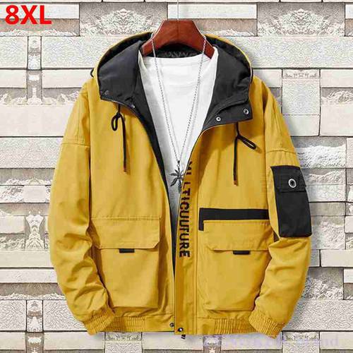 New men&39s clothing plus size 8XL bomber jacket Brother hooded youth thin men student jacket clothes fashion coats streetwear