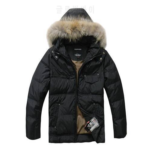 2022 Hot Sale Men Down Jacket Winter Down Coats White Duck Down Real Raccoon Fur Parka Winter Fashion Men Coats Overcoat Outwear