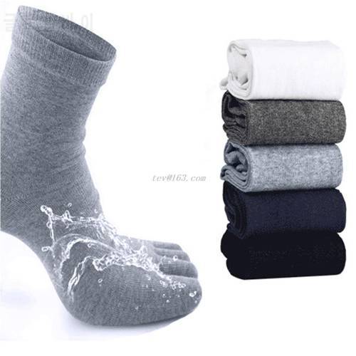Mens Five Fingers Soft Polyester Cotton Ankle Toe Socks Solid Color Breathable