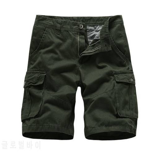 2022 Summer Men&39s Multi Pocket Military Cargo Shorts Male Cotton Green Mens Casual Tactical Shorts Short Pants No Belt