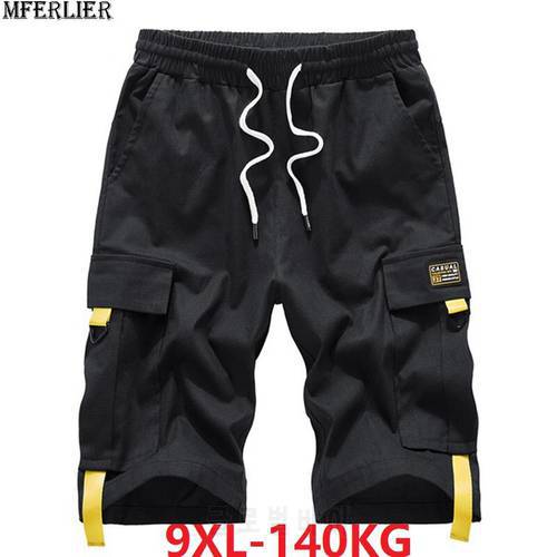 summer Men cargo shorts patchwork skateboard pockets shorts high street plus size big 6XL 7XL 8XL 9XL safari style cotton shorts