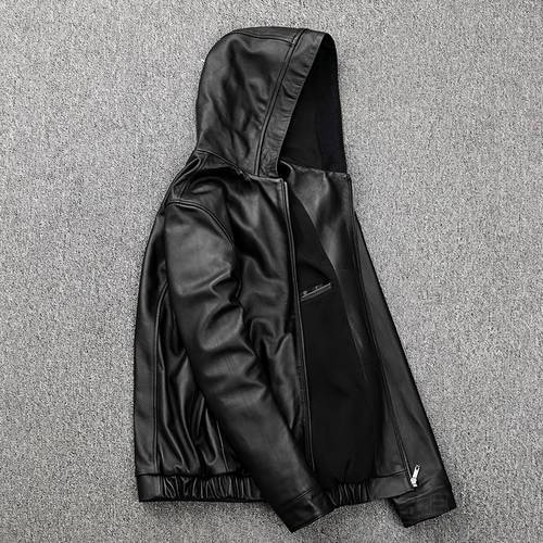 Free shipping,Plus size mens casual genuine leather jacket.autumn sheepskin coat.sale young fashion leather outwear.quality