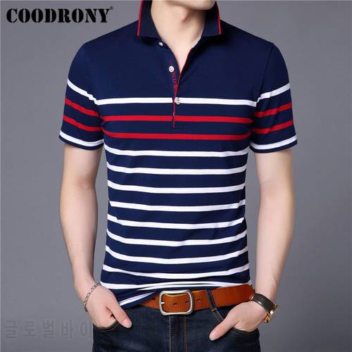 COODRONY Cotton T Shirt Men Short Sleeve T-Shirt Men Summer Social Business Casual Men&39s T-Shirts Striped Tee Shirt Homme S95101