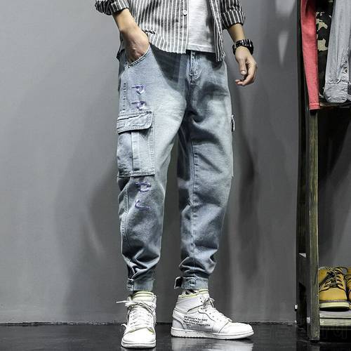 2023 Hot Sale Streetwear Casual Men Jeans Pants Straight Slim Cotton Ankle-Length Denim Jeans Hip Hop Men Jeans Pants