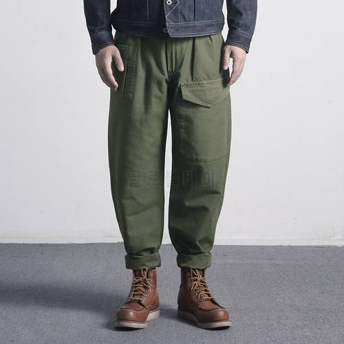 NC-0002 US Military Style Cargo Pants Mens 10oz Cotton Vintage OG107 Loose Casual Trousers
