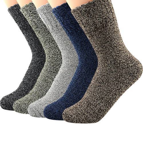 Men Socks Wool Cotton Casual High Quality Diamond pattern Men&39s Socks Winter thick warm 5 Pairs happy Socks Men Breathable