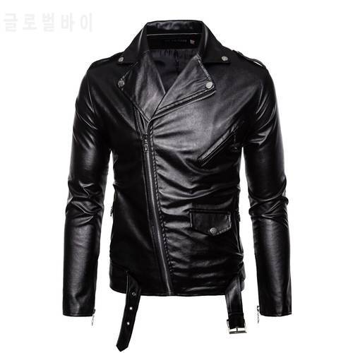 Autumn Winter 2020 Mew Men Leather Locomotive Wind Slim Body Collar Pocket Jacket New White Black Color men jacket