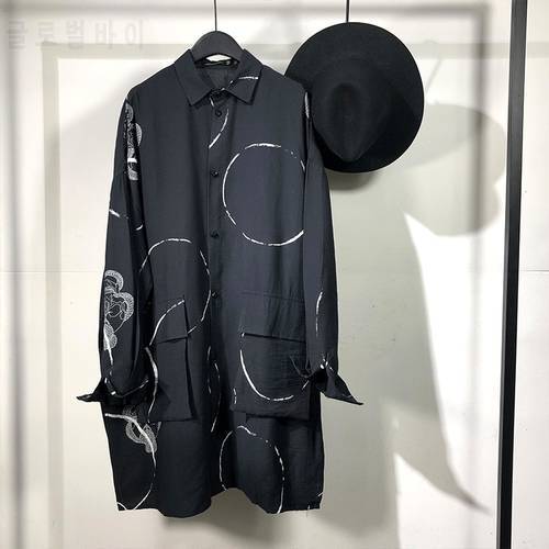Owen seak Men Casual Shirt Gothic Men&39s Clothing Hip Hop Tops Tees Autumn Oversized High Streetwear Long Sleeves Black Shirt