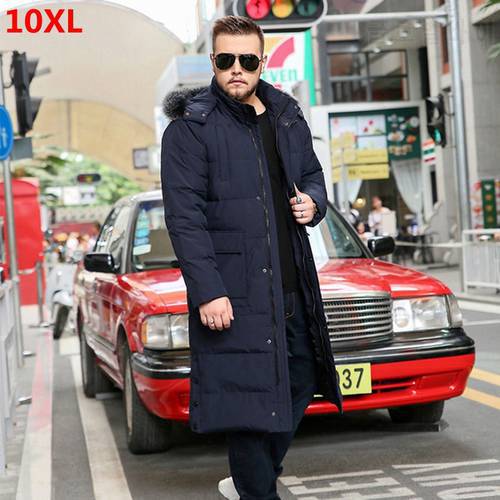 New men&39s over the knee down winter cold coat large size down jacket plus size the tide fur collar long coat
