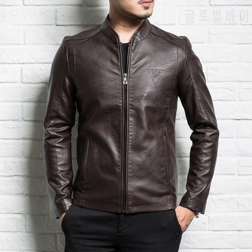 Men Split Leather Jacket 2022 New Arrival Spring And Autumn Slim Zipper Male Leather Jacket Teenager Boy Black Brown P05