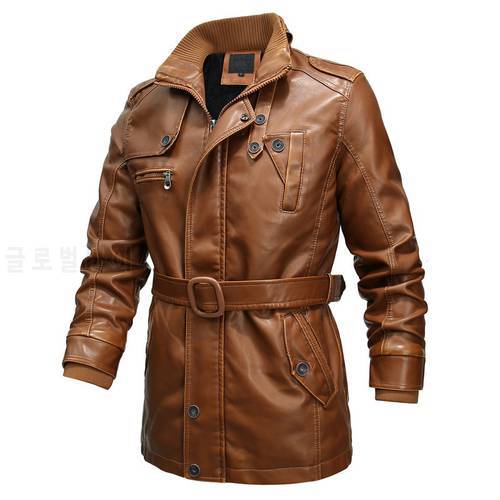 Mens Leather Jackets Men&39s Winter Fashion Warm PU Leather Jacket Casual Motorcycle Windbreaker Leather Coat Outerwear Male 6XL