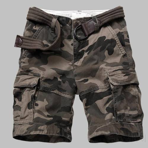 2020 New Multi-pocket Camouflage Mens Shorts Casual Loose Camo Knee-length Mens Cargo Shorts casual
