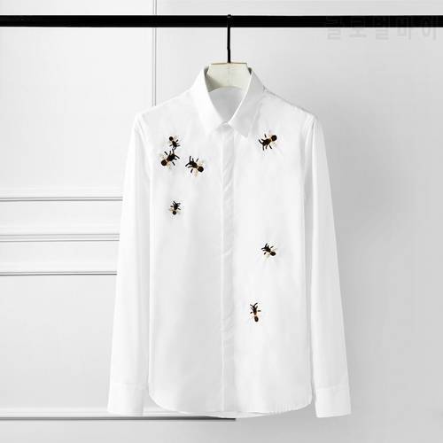 Minglu Men Shirt Luxury Bee Embroidery Long Sleeve Shirts Mens Fashion Casual Men Shirts Plus Size 4xl Slim Fit Shirts Man