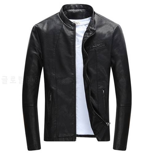 Hot Sale Leather Jacket Men New Fashion Zipper Slim Fit Motorcycle Leather Jacket Casual PU Coat Jaqueta De Couro Masculina