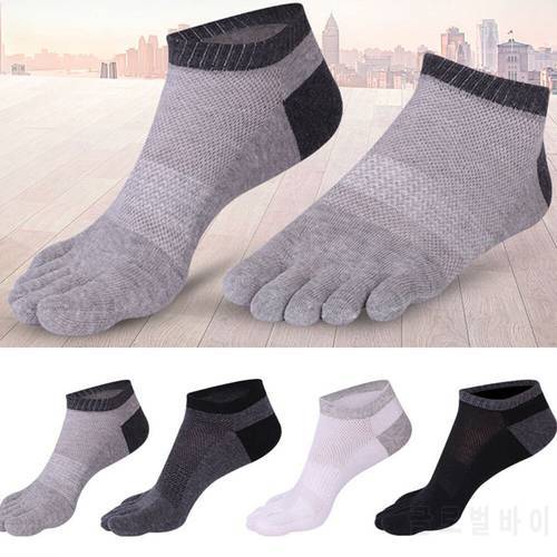 Autumn Summer Men&39s Five-Finger Socks Anti-slip Invisible Cotton Mesh Breathable Sports Toe Socks Funny Short Ankle Socks