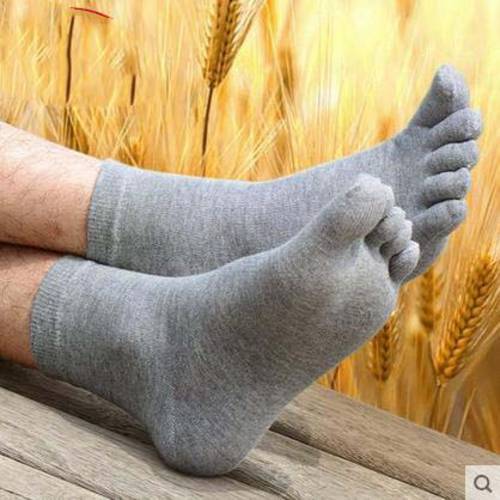 toe socks 100% cotton knee-high socks male summer ultra-thin anti-odor short male summer sock