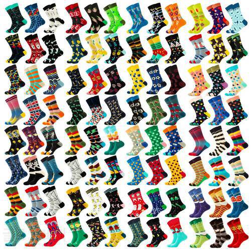 6 Pairs Funny Fashion Colorful Fruits Casual Women&Men Socks Harajuku Cute Novetly Cotton Spaceman Cherry Stripe Socks Size38-45
