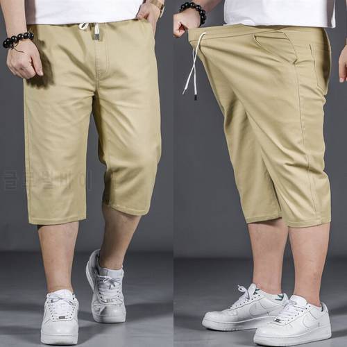 New Arrival Fashion Summer Casual Men Loose Cotton Elastic Waist Knee Length Men Shorts Large Plus Size 2XL 3XL 4XL 5XL 6XL 7XL