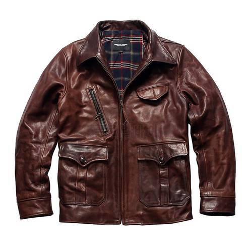 BT Read Description Asian Size Super Top Quality Genuine Horse Leather Slim Classic Horsehide Stylish Jacket