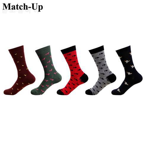 Match-Up Men&39s Cotton Men Socks Plus Size Quality Compression Animal series Pattern Business Male Socks(5 Pairs/Lot) US 7.5-12