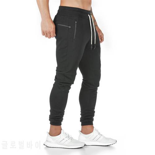 Black Joggers Sweatpants Men Slim Casual Pants Solid Color Gym Workout Cotton Sportswear Autumn Male Fitness Crossfit Trackpants