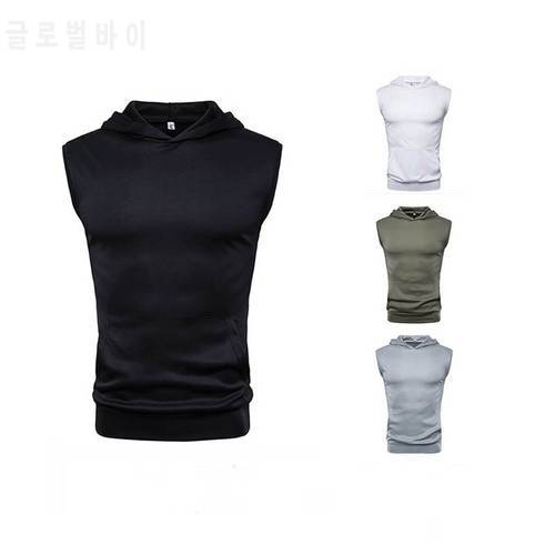2020 Mens Muscle Hoodie Tank Tops Sleeveless O-Neck Casual Bodybuilding Gym Workout Fitness Shirts Vest Tops Men&39s Clothing