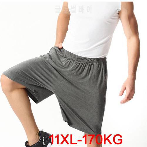 plus size big 9XL 10XL 11XL men Shorts Modal cotton summer soft Comfortable navy blue Elastic waist loose shorts thin Breathable
