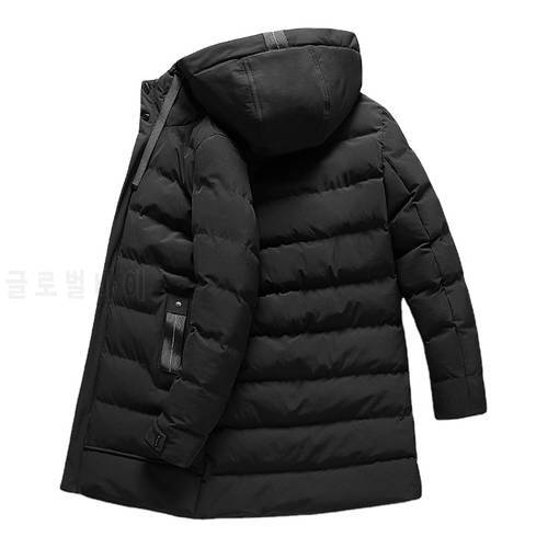 Men Winter Padded Jacket Fashion Thick Warm Parkas Coats Casual Man Waterproof Puffer Jackets Long Coat with Hood