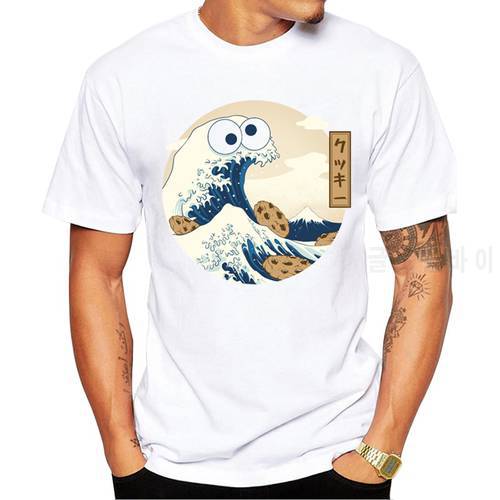 TEEHUB New Fashion Cookiegana Wave Men T-Shirt Hipster Kanagawa Wave Printed T shirts Short Sleeve O-Neck Tops Cool Tees