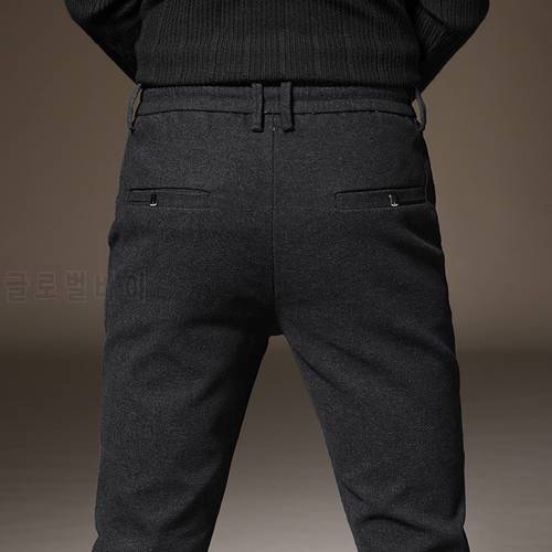 Spring Autumn Winter Classic Men&39s Elastic Casual Pants Mens Business Dress Slim Fit Jogger Stretch Long Trousers Male