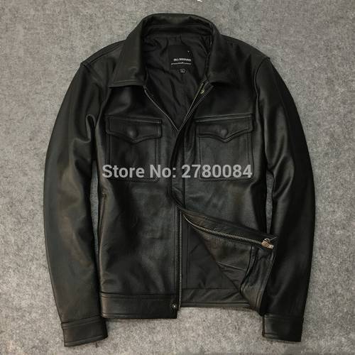GU.SEEMIO factory genuine leather jackets 100 real leather sheep skin coat motorcycle natural leather outwear short men suit boy