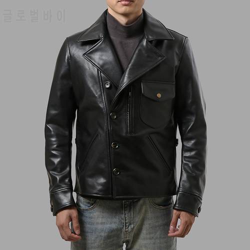 AZ18-1 Read Description Asian Size Men&39s Male Genuine Cowhide Leather Style Jacket For Riding Outdoors