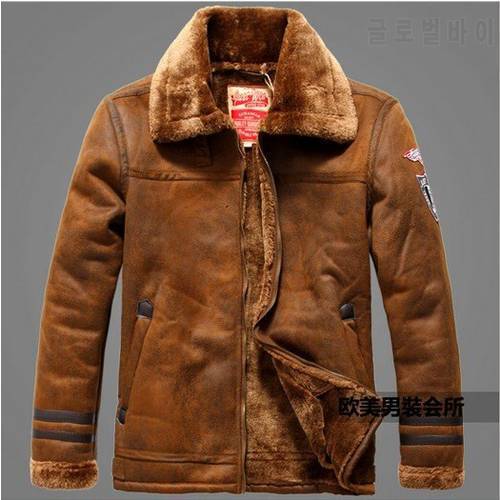 Winter leather jackets Men Faux Fur Coats casual motorcycle leather jacket Thicken velvet Outwear Overcoat For Man large