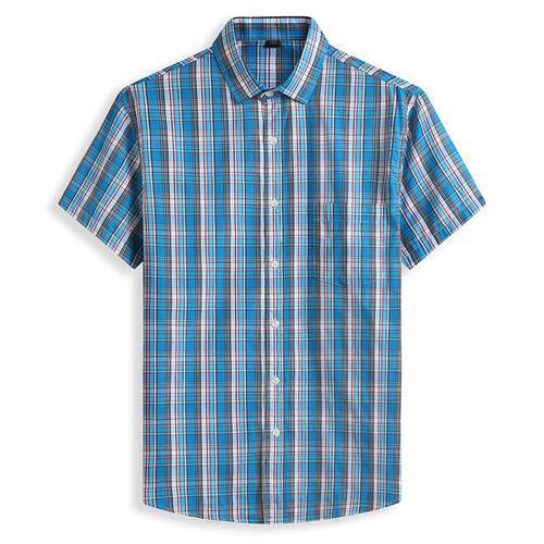 Plus Size Large Short Sleeve Men Cotton Summer Comforable Plaid Mens Shirts Fashion Casual Classic Style Plaid Shirt Male 8XL