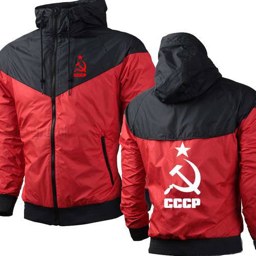 spring autumn Mens Jacket Unique CCCP Russian USSR Soviet Print Cottons high qualityHooded Mens Hoodies Tracksuits