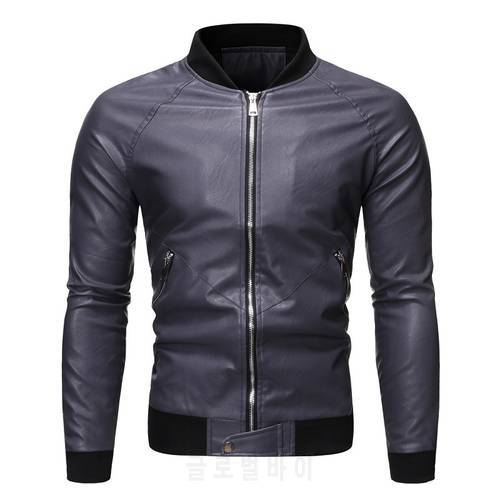 Spring Autumn Men&39s Leather Coat Slim Fit Leather Jackets Fashion Casual Outwear for Man Jacket