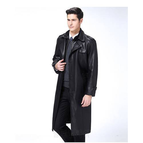 Winter leather jacket men&39s windbreaker coat warm and velvet long windbreaker classic business jacket coat windbreaker jacket