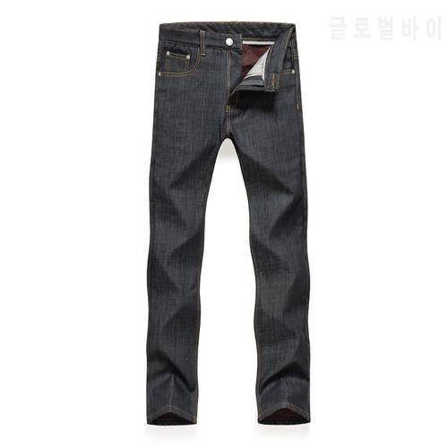 2016 Winter New men Jeans Solid Warm Thicken Pants 2 colors true jeans men Plus Size28-40