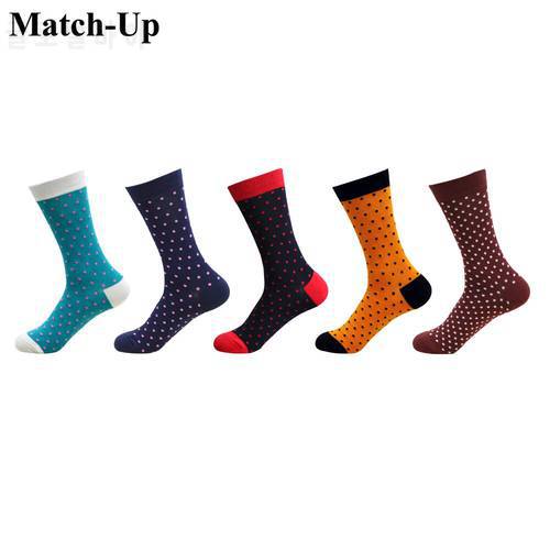 Match-Up Men&39s fashion Carding cotton DoT Stretched point Large size socks Letter(5 Pairs/Lot) US 7.5-12