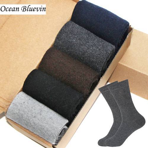 Rabbit Wool Fashion Quality knitted Mens Socks Autumn Winter Warm Thick Style Solid Pure Pattern Soft Business Casual Sock Meias