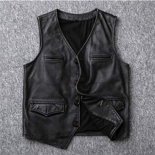 Free shipping.sales.fashion genuine leather vest.100% cowhide coat.slim leather jacket.vintage style short vest